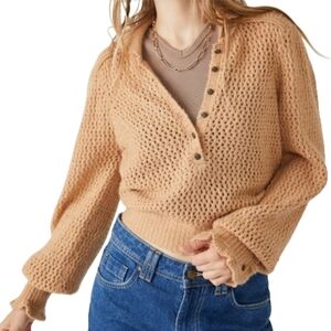 NWT  Free People  Women's  Size S   Sweater  Camel Heather